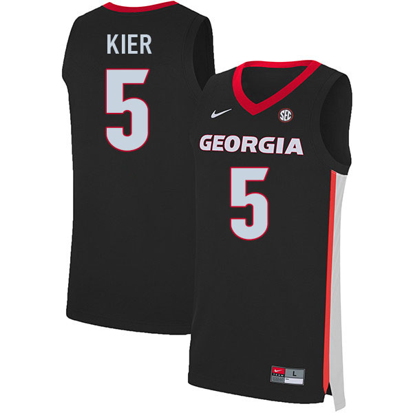 Men #5 Justin Kier Georgia Bulldogs College Basketball Jerseys Sale-Black